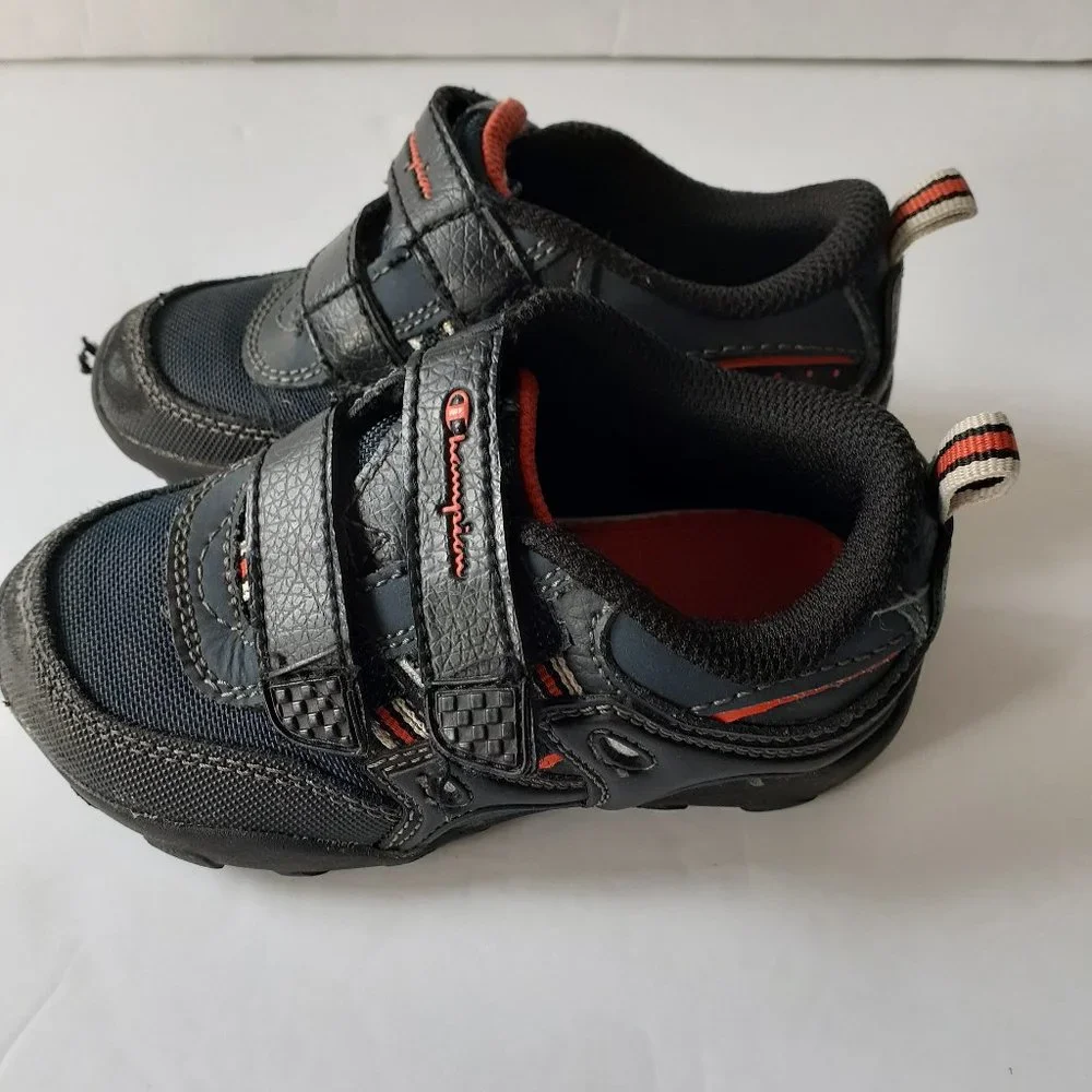 Champion Boys Shoes Sneakers Black Hook Loop Size 8.5